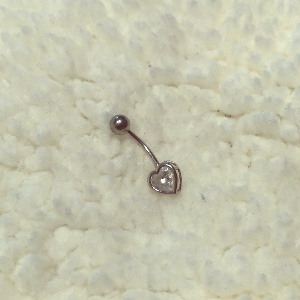White gold belly button ring